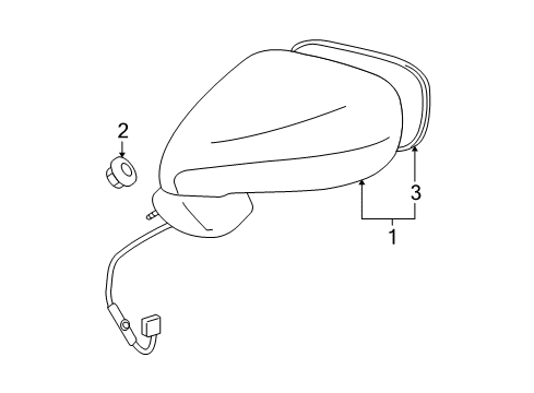 2009 Lexus IS F Outside Mirrors Mirror Assy, Outer Rear View, LH Diagram for 87940-53311-J0