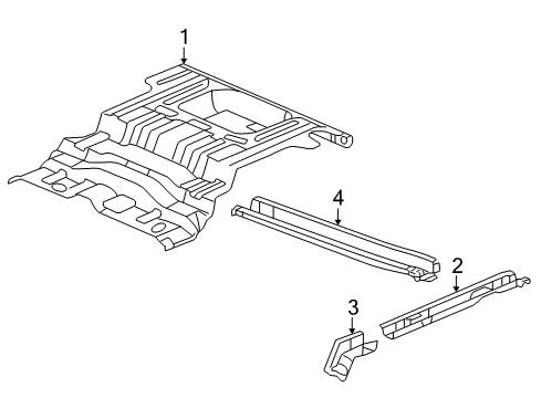 2008 Chevrolet Trailblazer Rear Floor & Rails Panel-Rear Floor Diagram for 25784607