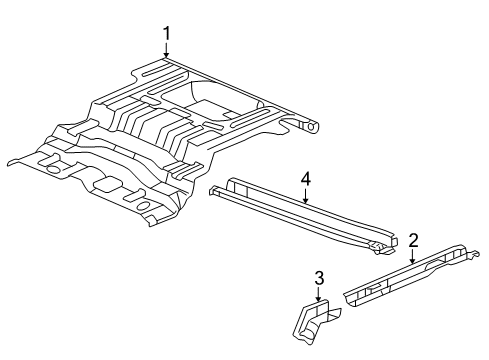 2008 Chevrolet Trailblazer Rear Floor & Rails Rear Sill Diagram for 88937003