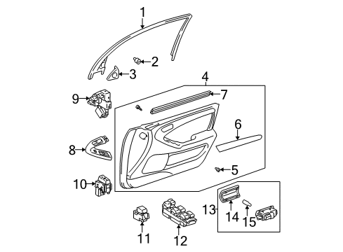 2000 Lexus GS400 Door & Components Grille, Speaker Door, No.2 LH Diagram for 67689-30020