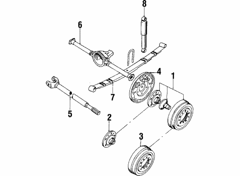 1986 Jeep CJ7 Rear Suspension Seal Diagram for J4485691