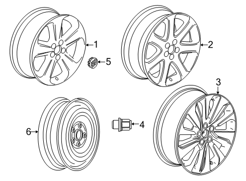 2016 Buick Encore Wheels Center Cap Diagram for 9598392