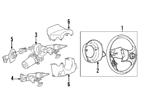 2007 Pontiac G5 Steering Column & Wheel, Steering Gear & Linkage Column Kit, Steering Diagram for 19209136