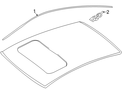 2009 Infiniti FX50 Exterior Trim - Roof Moulding-Roof Drip, LH Diagram for 73853-1CA1A