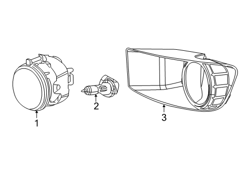 2008 Dodge Caliber Bulbs Front Fog Lamp Diagram for 4805858AB