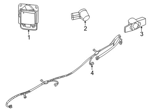 2021 Nissan Sentra Electrical Components - Rear Bumper Sensor Assy Distance Diagram for 28438-6LB5A
