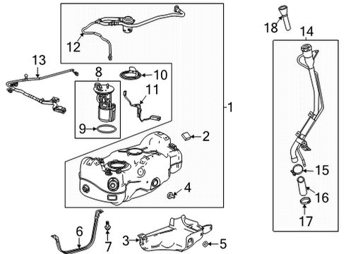 2020 Buick Encore GX Fuel System Components Fuel Gauge Sending Unit Diagram for 42720988