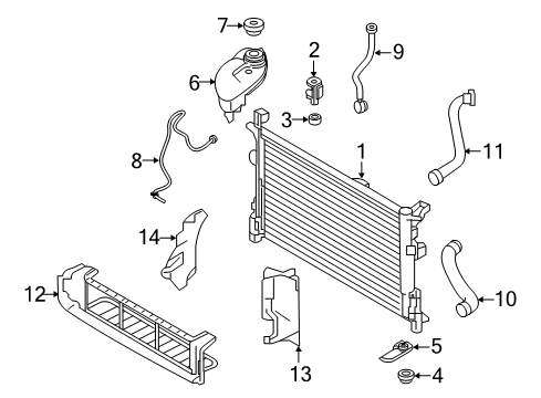 2017 Infiniti QX30 Radiator & Components Air Guide-Radiator Side, RH Diagram for 21558-5DC0A