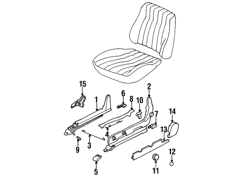 1996 Hyundai Sonata Front Seat Components Track-Front Seat, LH Diagram for 88513-34100