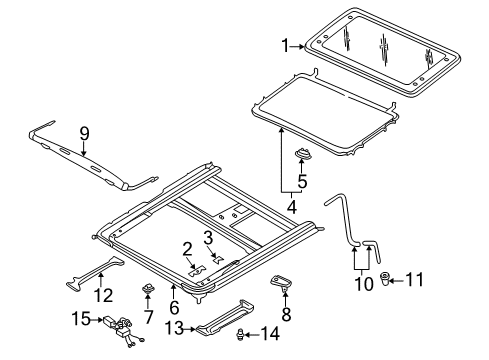 1996 Nissan Pathfinder Sunroof Plug-Front Floor Diagram for 74816-01E10