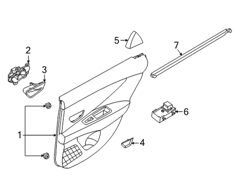 2021 Hyundai Elantra Rear Door Handle Assembly-Rear Door Inside, R Diagram for 83620-AA000-LM5