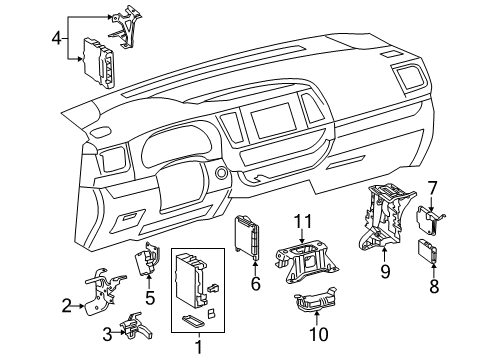 2014 Toyota Highlander Electrical Components Box Diagram for 82877-0E020
