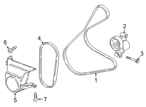 2018 Ford EcoSport Belts & Pulleys Belt Tensioner Bolt Diagram for -W717501-S437