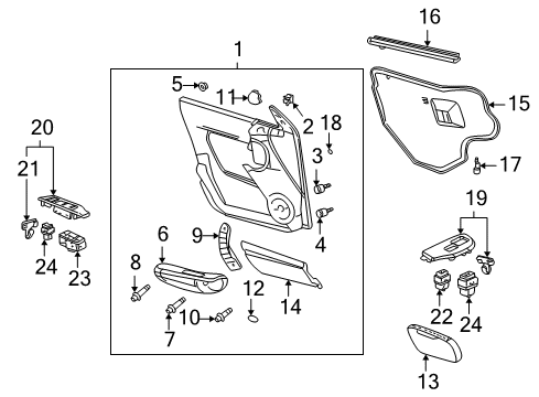 2002 Pontiac Aztek Interior Trim - Front Door Armrest Screw Diagram for 11518364
