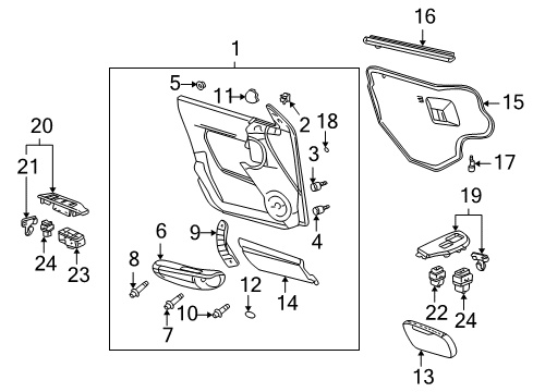 2002 Pontiac Aztek Interior Trim - Front Door Switch, Outside Rear View Mirror Remote Control Diagram for 10409715