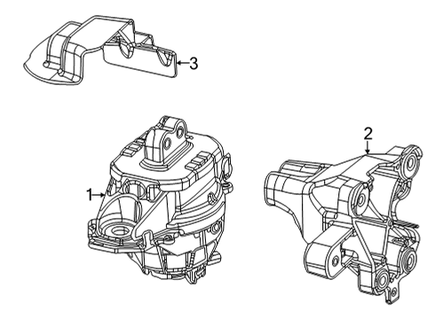 2021 Jeep Grand Cherokee L Engine Mounting Bracket-Engine Mount Diagram for 68375848AA