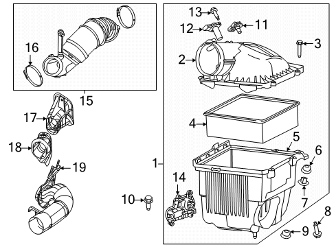 2017 Ram 2500 Air Intake Ambient Air Duct Diagram for 68137143AC