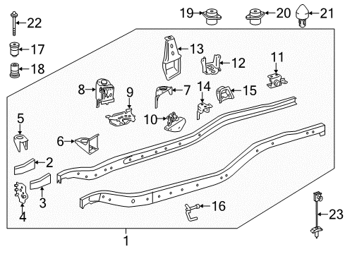 2016 Toyota Tundra Frame & Components Cab Mount Bracket Diagram for 51705-0C040