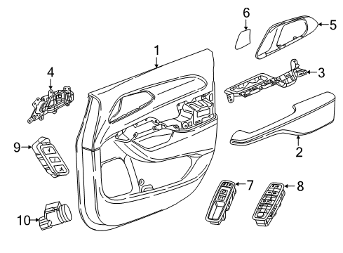 2021 Chrysler Voyager Interior Trim - Front Door Front Door Trim Armrest Diagram for 6FL21LA3AB