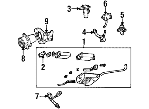 1998 Lincoln Continental EGR System Pressure Valve Diagram for 3W1Z-9J460-AA