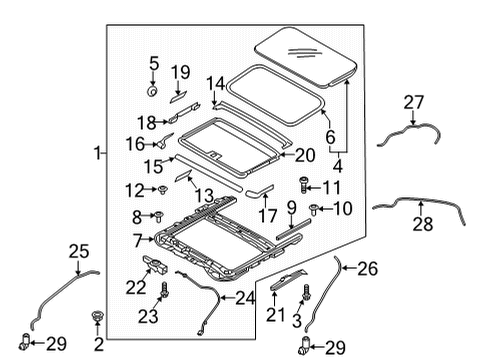 2020 Genesis G90 Sunroof M/SCREW Diagram for 1220105251