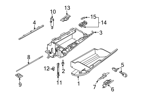 2004 BMW X3 Bulbs Glove Box Lock Lower Part Diagram for 51168163018