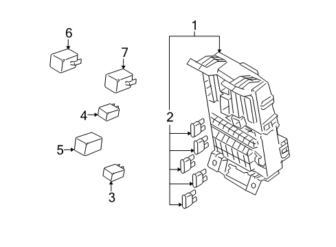 2011 Kia Rio5 Electrical Components Instrument Panel Junction Box Assembly Diagram for 91950-1G040