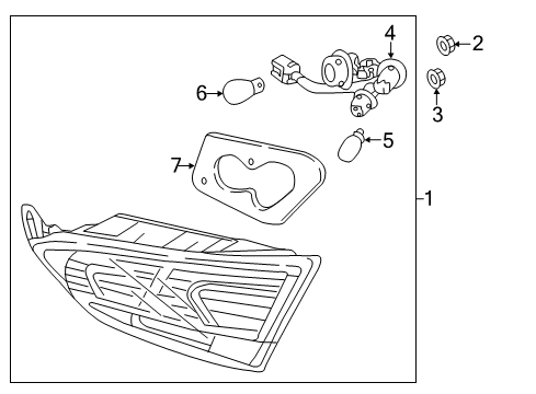 2019 Hyundai Accent Bulbs Lamp Assembly-Rear Combination Inside, RH Diagram for 92404-J0010