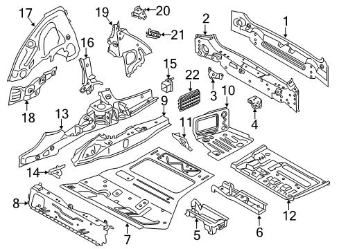 2021 BMW X3 Rear Body Left Shock Absorber Support Diagram for 41117210195