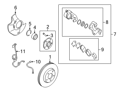 2013 Hyundai Sonata Anti-Lock Brakes Hose-Brake Front, RH Diagram for 58732-4R000