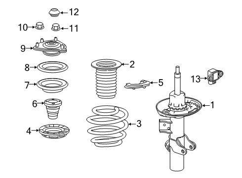 2021 Honda Civic Struts & Components - Front SPRING, R- FR Diagram for 51401-TGH-A11