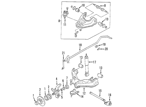 1999 Honda Passport Anti-Lock Brakes Sensor, Left Front Speed Diagram for 8-97125-317-2