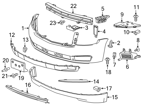 2018 Chevrolet Suburban Front Bumper Bumper Cover Brace Diagram for 22829663