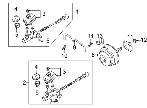 2003 Infiniti M45 Hydraulic System Booster Assy-Brake Diagram for 47210-CR925