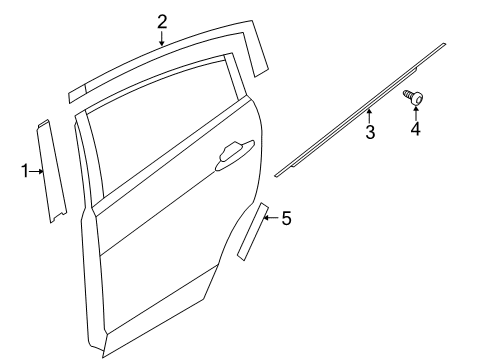 2012 Kia Rio Exterior Trim - Rear Door WEATHERSTRIP Assembly-Rear Door Belt Diagram for 832101W001