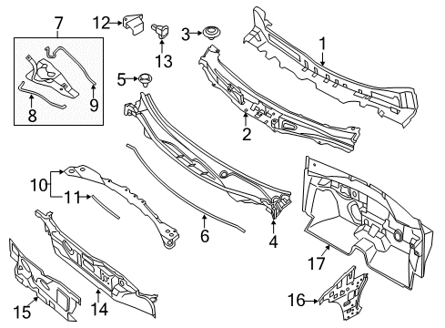 2015 Nissan Altima Cowl Dash-Lower Diagram for 67300-3TA0D