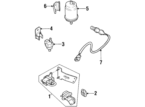 1995 Kia Sportage EGR System Exhaust Gas Recirculation Valve Assembly Diagram for 0K01A20300A
