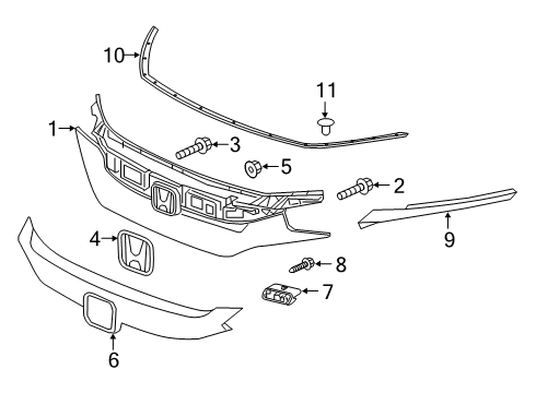 2017 Honda Civic Grille & Components Screw, Tapping (5X16) Diagram for 93913-15320