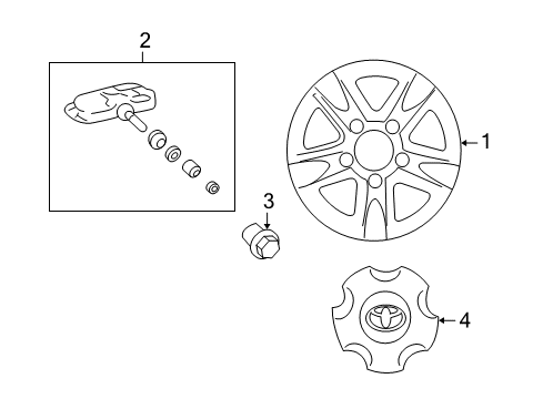 2010 Toyota Land Cruiser Wheels, Covers & Trim Wheel Diagram for 42611-60670