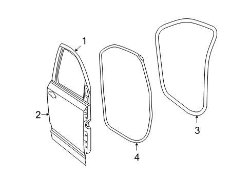 2015 Dodge Journey Front Door WEATHERSTRIP-Front Door Mounted Diagram for 5076867AD