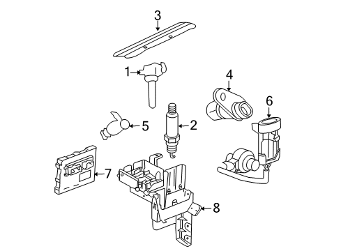 2006 Chevrolet Cobalt Powertrain Control Spark Plug Diagram for 12680075