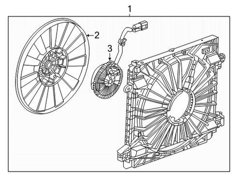 2022 Cadillac CT4 Cooling Fan Fan Assembly Diagram for 84798305