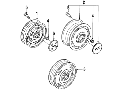 1987 Nissan Pulsar NX Wheels, Covers & Trim Aluminum Wheel L Diagram for 40300-85M27