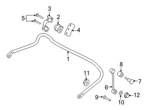 2007 Ford Ranger Stabilizer Bar & Components - Rear Stabilizer Link Diagram for F77Z-5K484-GA