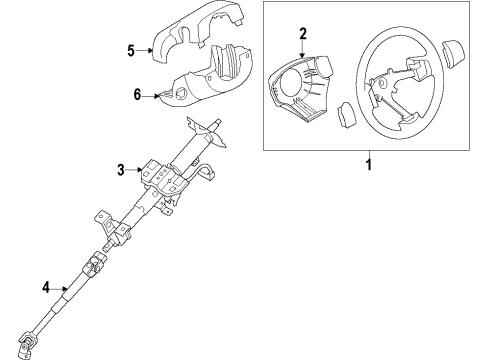 2013 Kia Soul Steering Column & Wheel, Steering Gear & Linkage Joint Assembly-Universal Diagram for 564002K500