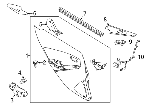 2019 Toyota Yaris Rear Door Armrest Diagram for 74260-WB005