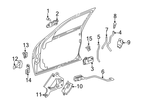 2006 Cadillac CTS Front Door - Lock & Hardware Door Check Diagram for 25765478