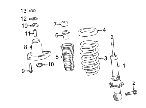 2022 Honda Ridgeline Struts & Components - Rear Washer, Shock Absorber Mounting Diagram for 52625-T6Z-A01
