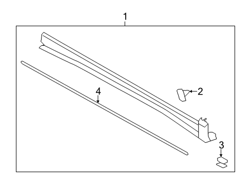 2015 Lincoln MKC Exterior Trim - Pillars, Rocker & Floor Rocker Molding Diagram for EJ7Z-7810176-AA