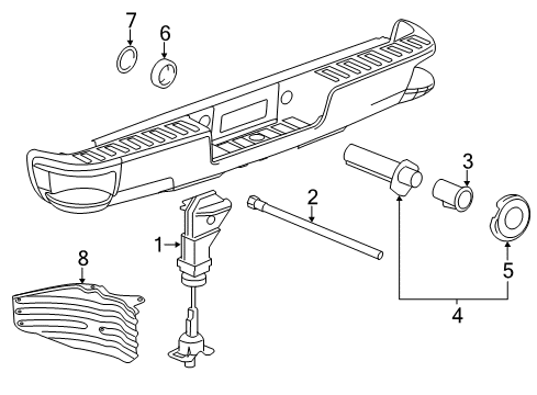 2016 Chevrolet Silverado 3500 HD Spare Tire Carrier HOIST ASM-SPA WHL Diagram for 84447780